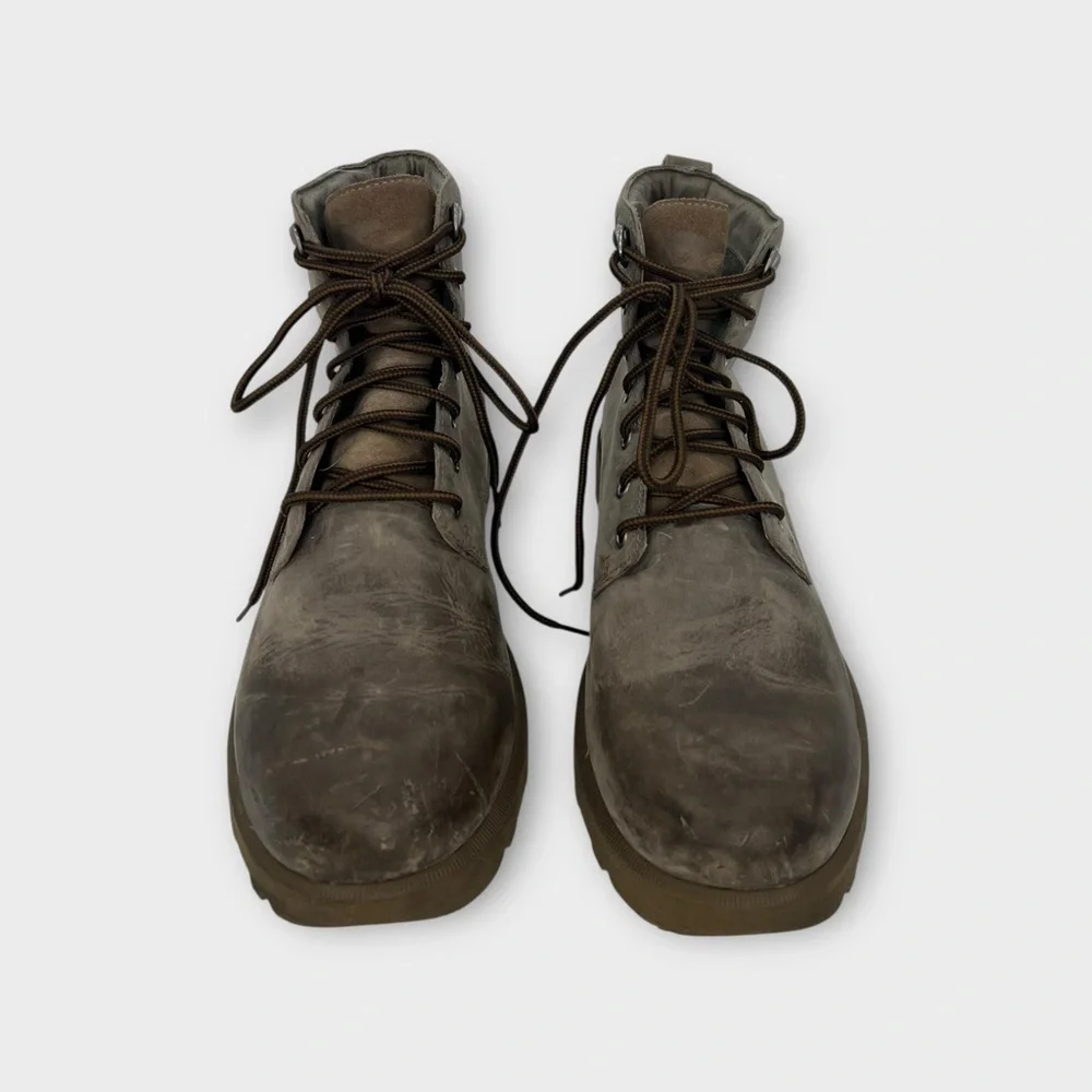 Sorel Caribou Six Waterproof Boots Khaki Leather Men's 11‎ M Good Condition